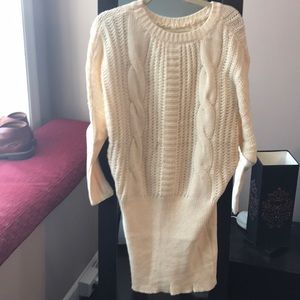 Cream knit sweater dress tunic